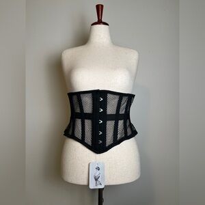 Black Mesh Waist Cincher Corset